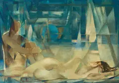 Georg Mayer-Marton, Pair on the beach, oil on hardboard