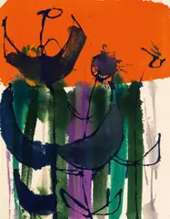 Flower by Peter Marquant, 2015, tempera on canvas; unframed, offered Jun 2018