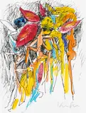 Alfred Kornberger, Insects, mixed media on paper; unframed
