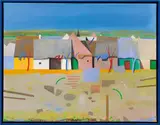 Karl Korab, Kellergasse in Niederösterreich, oil on canvas; framed