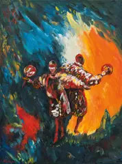 Roman Scheidl, Entweder und Oder, 1986, oil on canvas; framed