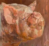 Adrian Moldovan, Pig, 2017-18, oil on canvas; unframed