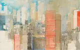 Gottfried Salzmann, New York in the mist, watercolour on paper, framed