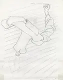 Maria Lassnig, Notion without language, 1971, pencil on paper; framed