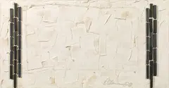 Rudi Stanzel, Untitled, 1988, graphite rods on oil on canvas; unframed