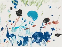 Blaue Blume by Max Weiler, 1990, colour lithography on paper; framed, sold Jun 2018