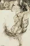 Leherb, Le Loge ou le Catalan, 1960, India ink on paper; framed