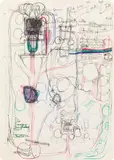 Architectural drawing by Hermann Nitsch, 1977, pen on paper; framed, sold Jun 2018