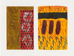 Johannes Zechner, Untitled (mixed lot of 2), 2002, mixed media on paper; framed