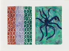 Johannes Zechner, Untitled (mixed lot of 2), 2001, mixed media on paper; framed