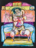Franz Ringel, Untitled, 1975, mixed media on paper; framed