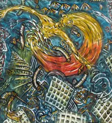 Erwin Bohatsch, Kopf und Bauch, 1982, oil on canvas; framed