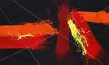 Michael Prachensky, Quanten-Kollision 2018/01, 2018, acrylic on canvas; unframed