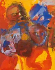 Gespräch by Josef Mikl, 2003/04, oil on canvas; framed, sold Jun 2018