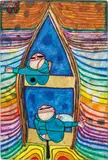 Friedensreich Hundertwasser, 831 Tender Dinghi, 1982, Mixed media: watercolour, egg tempera, PV, oil, lacquer and gold leaf on chipboard, primed with chalk, zinc white PV