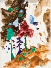 Untitled by Max Weiler, 1989, egg tempera and graphite on canvas; framed, sold Jun 2018