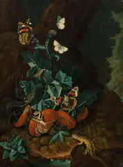 Karl Wilhelm de Hamilton, Forest ground still life, oil on panel