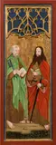 Altar wing with Saint Peter and Paul the Apostle & the Angel of the Annunciation by Master of Villach, c. 1500, oil on panel, sold Apr 2018