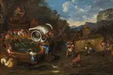 Faustino Bocchi, Dwarfs preparing a banquet, oil on canvas