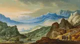 Marten Ryckaert, Alpine crossing, oil on panel