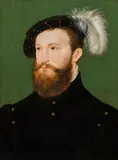 Portrait of a man wearing a hat by called Corneille de Lyon Corneille de la Haye, oil on panel, sold Apr 2018