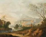 River landscape with castle by Johann Christian Brand, oil on panel, offered Apr 2018
