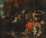 Balthasar van den Bossche, The painter's studio, oil on canvas