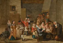 Mattheus van Helmont, Cheerful society, oil on copper