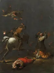 Leonard Bramer, Martyrdom of a female Saint, oil on slate