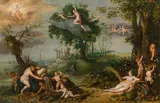 Adrian van Stalbemt, Allegory of the Four Elements, 1620-30, oil on panel, parqueted