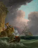 Joseph Vernet, Stormy sea, oil on panel, unframed