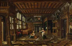 Paul Vredeman de Vries, Interior with Christ in the house of Martha and Maria, c. 1601, oil on panel