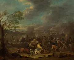 Carel Breydel, Battle scene, oil on panel