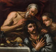 Gaetano Recco, Isaac blesses Jacob, c. 1660, oil on canvas