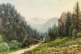 Thomas Ender, The mountain pass Strub between Lofer and St. Johann, watercolour on paper