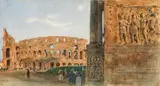Rudolf von Alt, View of the Colosseum in Rome from the Arch of Constantine
