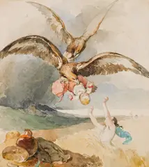 Peter Fendi, The abduction, 1830, watercolour on paper
