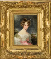 Moritz Michael Daffinger, Portrait of a woman, miniature painting on ivory; multiple cracks