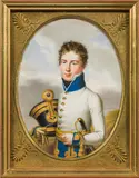 Carl Hummel, Lieutenant of the "k.k. ungarischen Infanterie-Regiment "Feldmarschallleutnant Nikolaus Fürst Esterhazy", no. 32, 1815, watercolour on cardboard