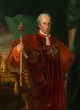 Leopold Kupelwieser, Emperor Francis II. (I.) of Austria wearing the ceremonial robes of the Order of the Golden Fleece, oil on canvas