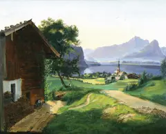 Carl Geyling, St. Gilgen near Wolfgangsee, oil on canvas