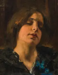Max Levis, Portrait of a girl ("Die holde Jugendzeit"), oil on canvas