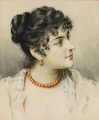 Portrait of a Venetian by Eugen von Blaas, watercolour on cardboard, sold Apr 2018