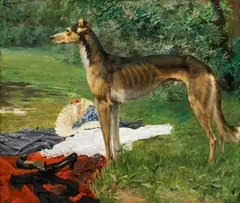 Josef Engelhart, The greyhound, 1891, oil on canvas