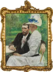 Das Brautpaar" (Konrad and Marie Widter, née Engelhart) by Josef Engelhart, 1891, pastel on canvas, sold Apr 2018