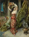 Eduardo León Garrido, Oriental dancer, oil on panel