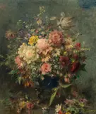 Artur von Ferraris, Still life with peonies, oil on canvas