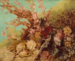 Still life with flowering branches and peonies by Hans Makart, 1883/84, oil on canvas, offered Apr 2018