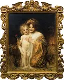 Eduard Veith, Mother and child, oil on canvas