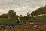 Eugen Jettel, Evening landscape, 1881, oil on panel